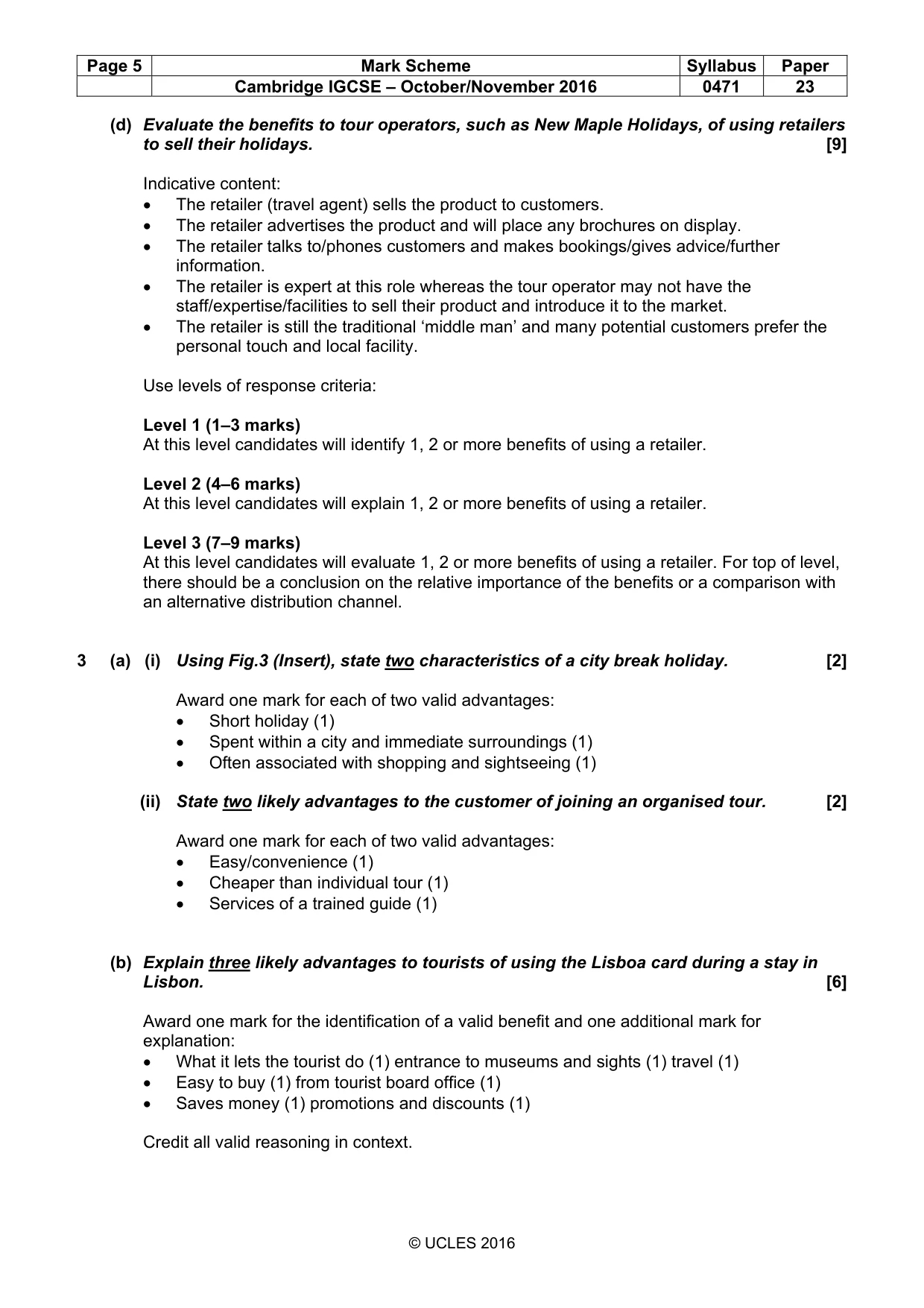 Mark scheme, page 5 of 8