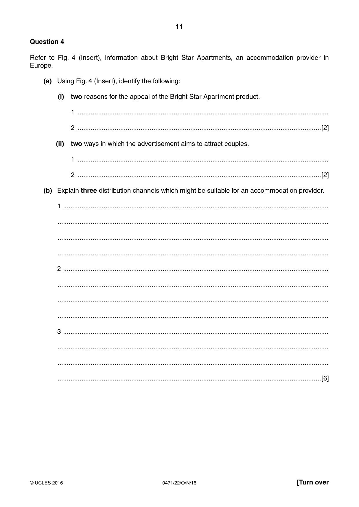 Cambridge IGCSE Travel and Tourism 0471 2016 Oct/Nov Paper 2 · Variant 2 question paper, page 11 of 16