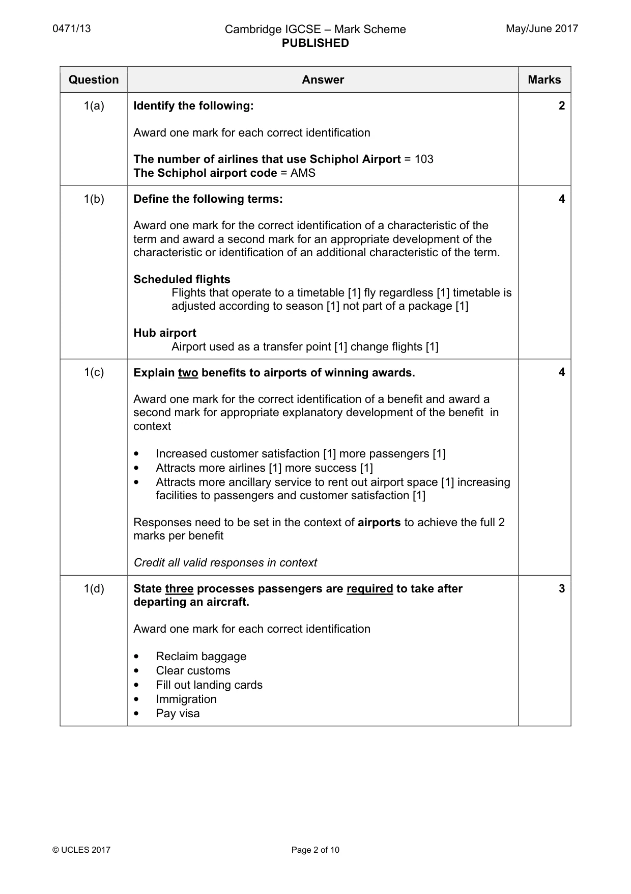 Mark scheme, page 2 of 10