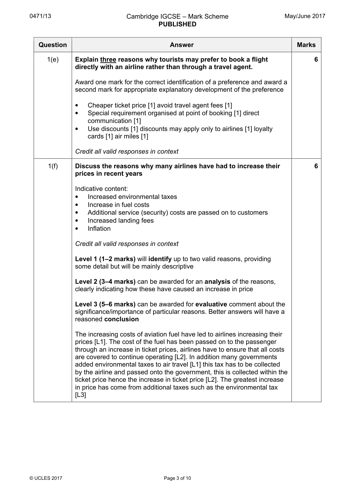 Mark scheme, page 3 of 10