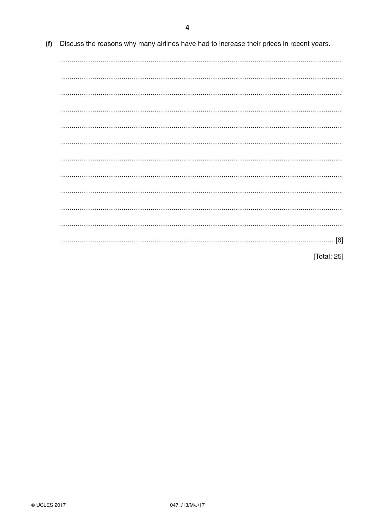 Cambridge IGCSE Travel and Tourism 0471 2017 May/June Paper 1 · Variant 3 question paper, page 4 of 12