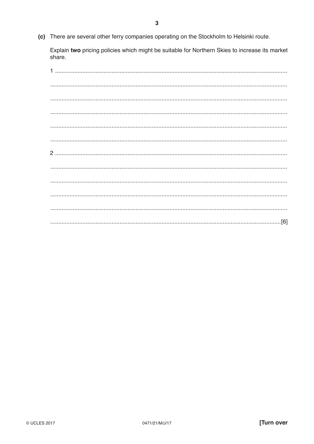 Cambridge IGCSE Travel and Tourism 0471 2017 May/June Paper 2 · Variant 1 question paper, page 3 of 16