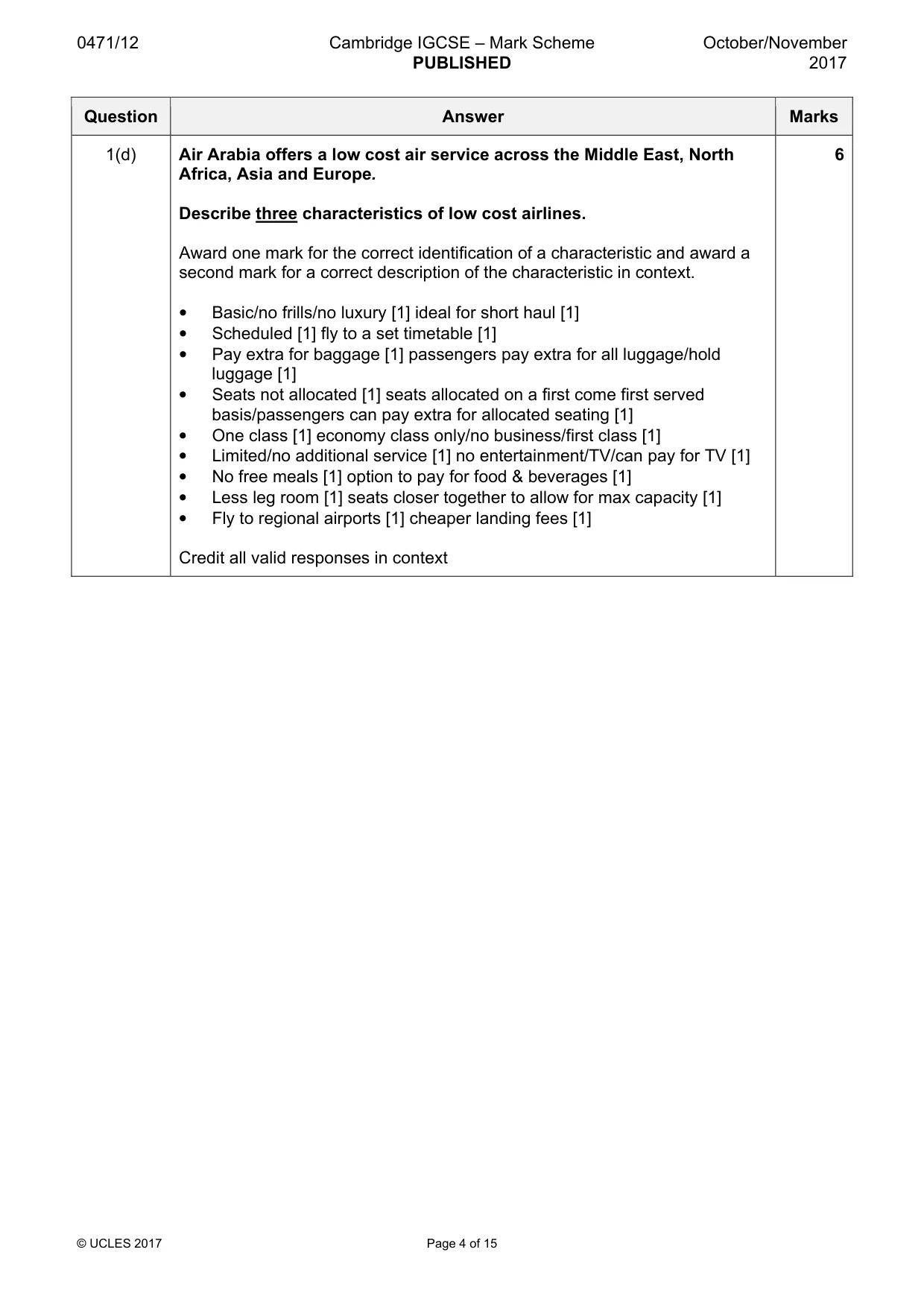 Mark scheme, page 4 of 15