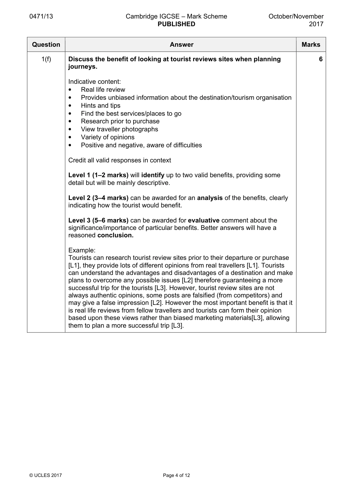 Mark scheme, page 4 of 12