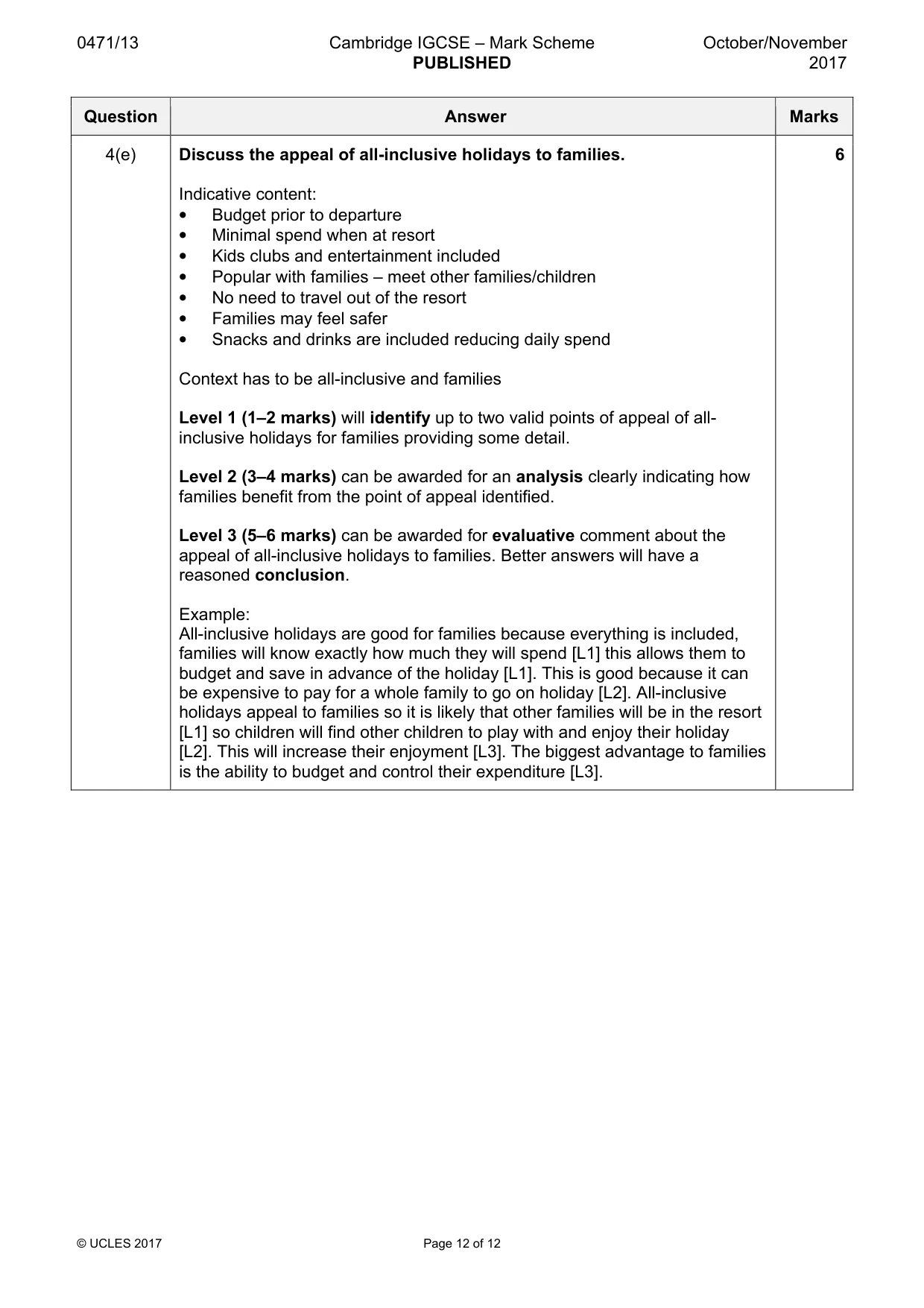 Mark scheme, page 12 of 12