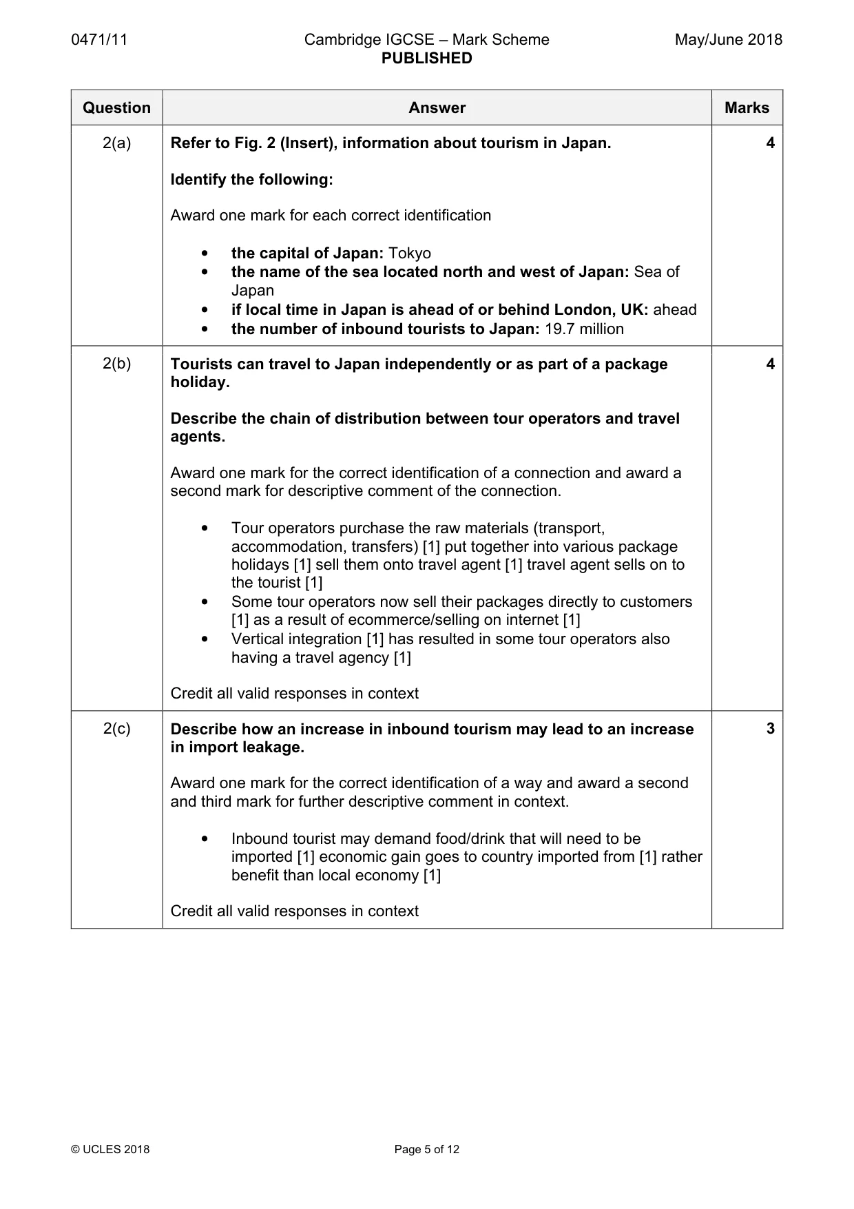 Mark scheme, page 5 of 12