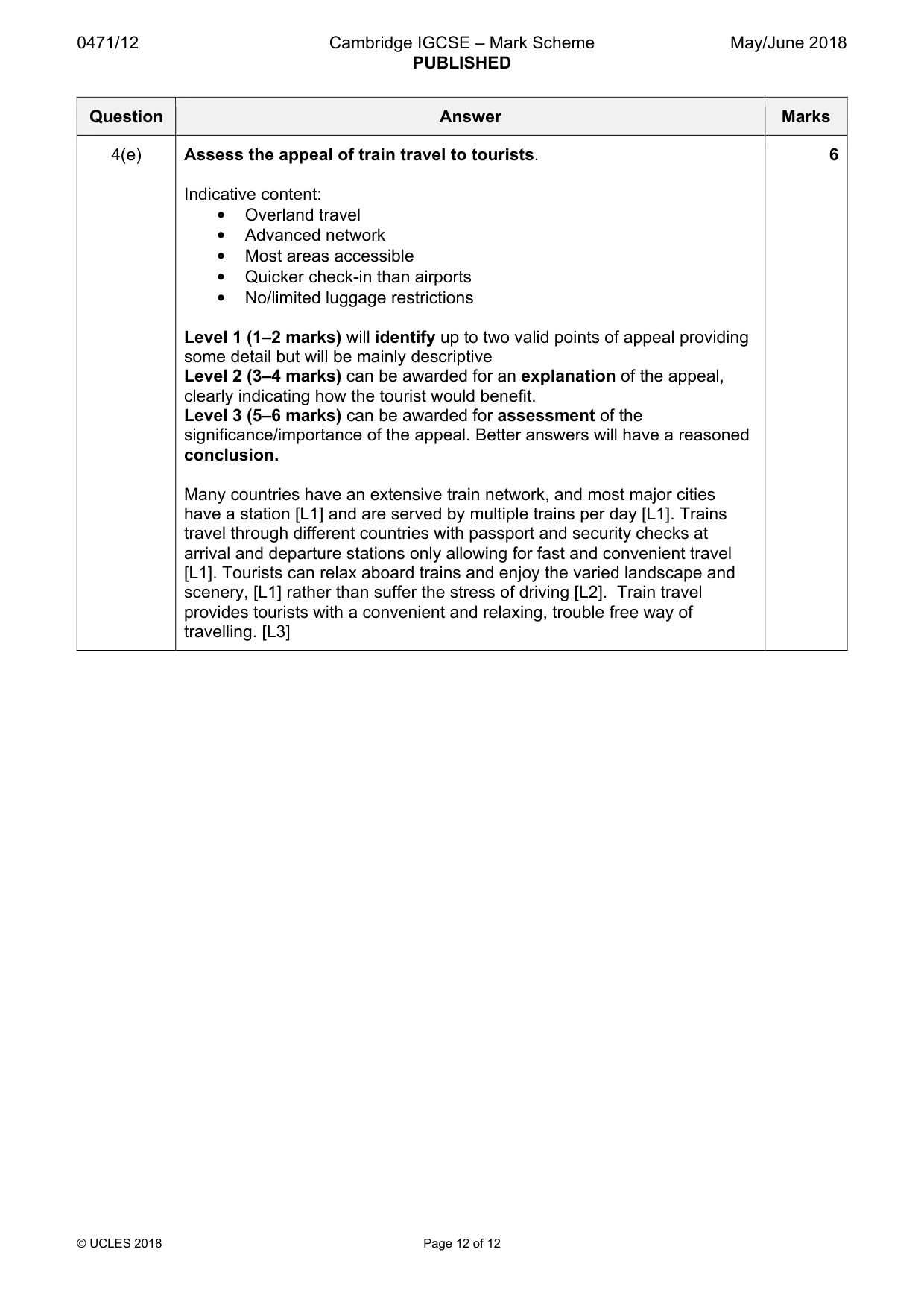 Mark scheme, page 12 of 12