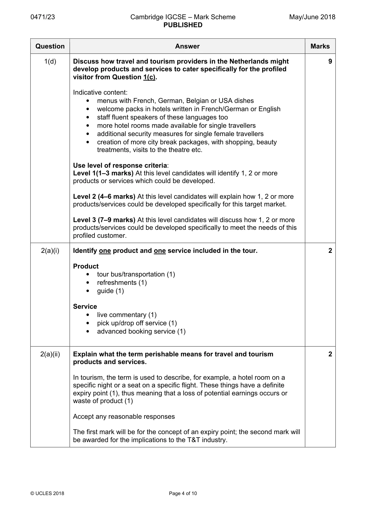 Mark scheme, page 4 of 10