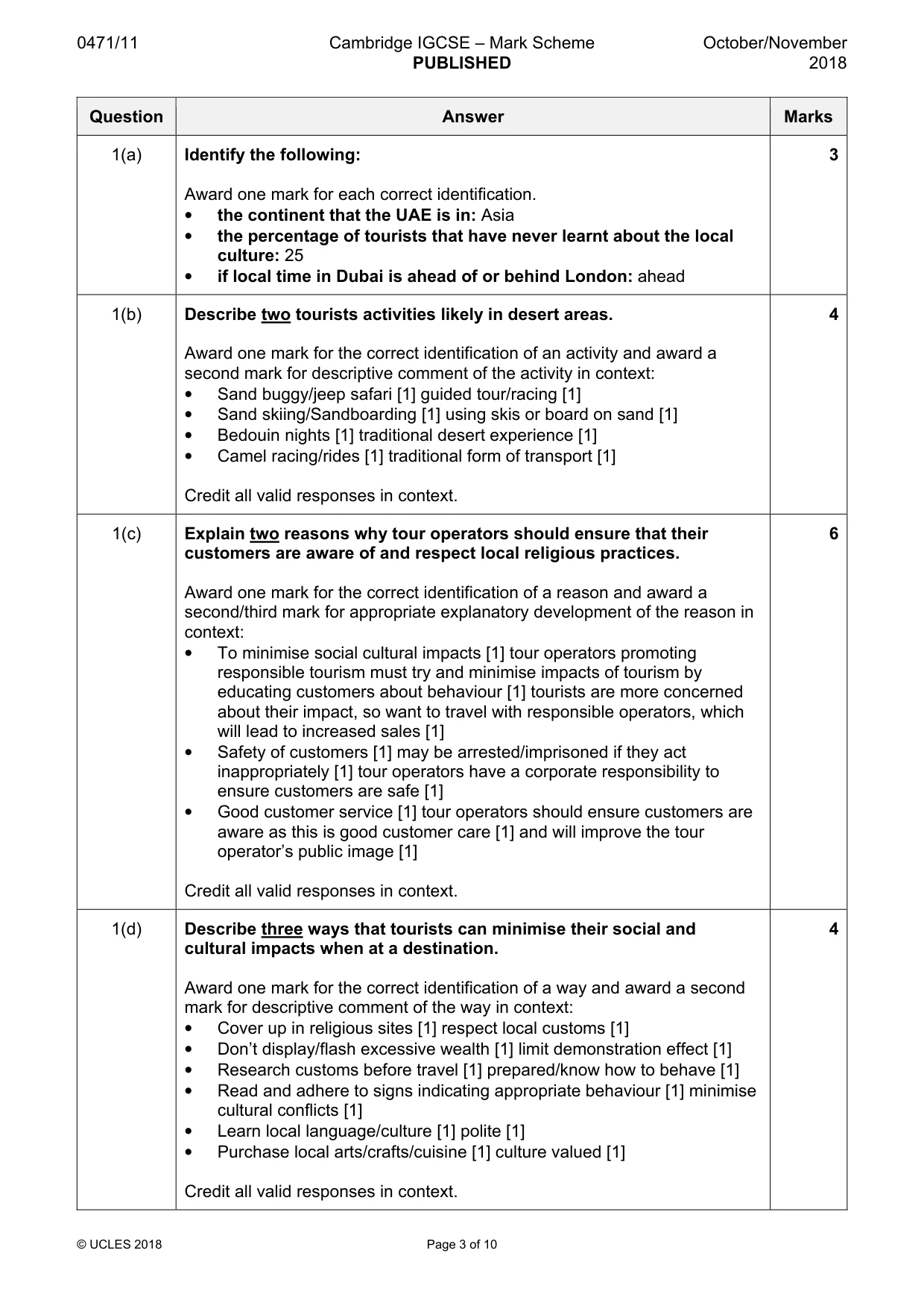 Mark scheme, page 3 of 10