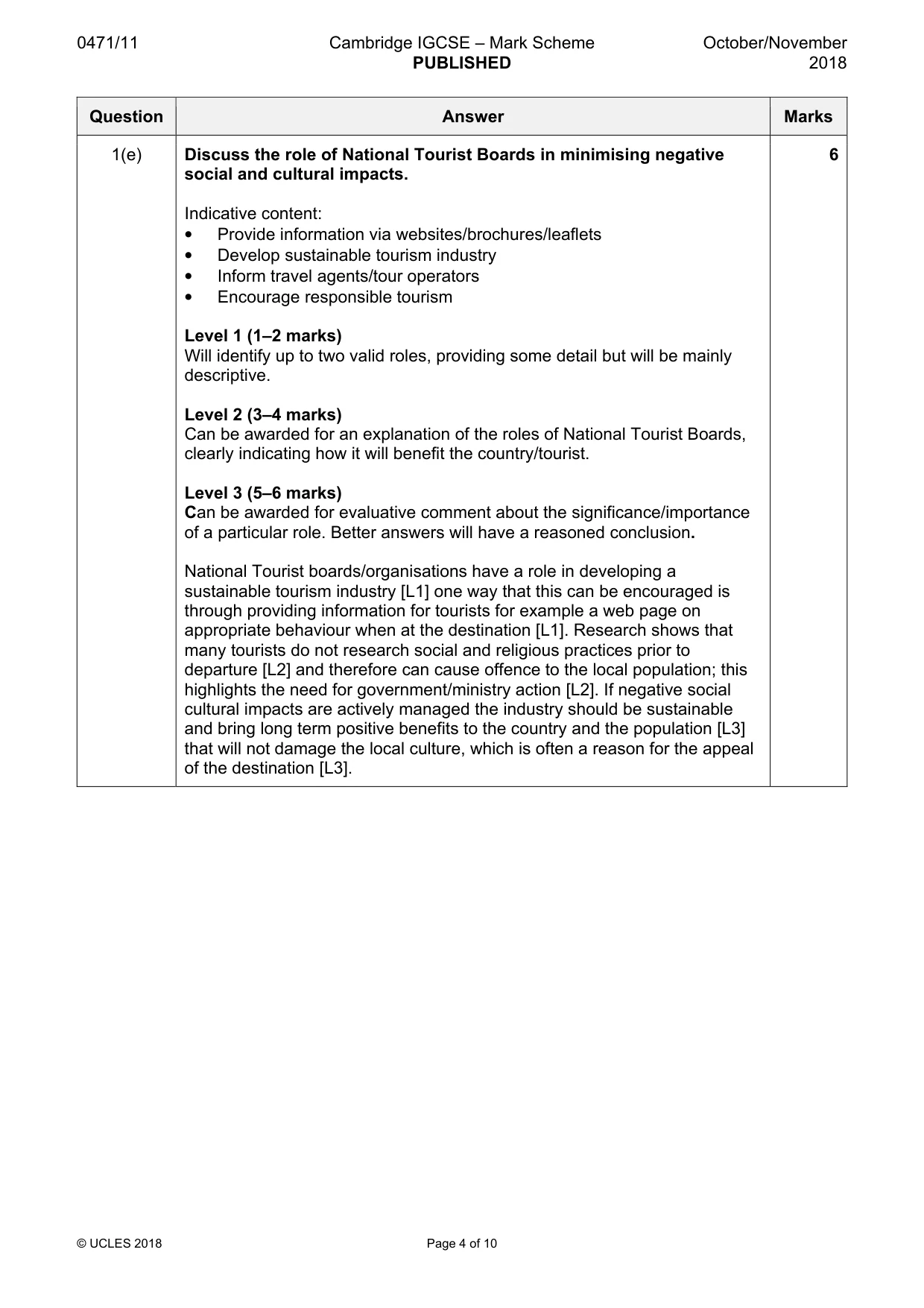 Mark scheme, page 4 of 10