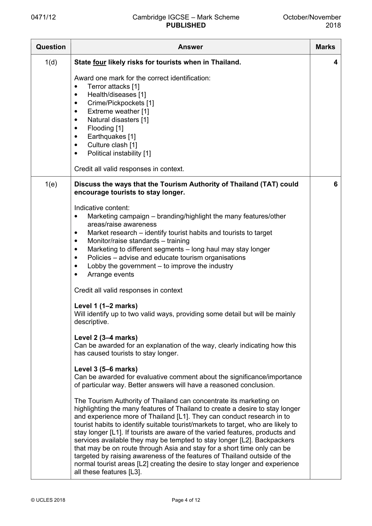 Mark scheme, page 4 of 12