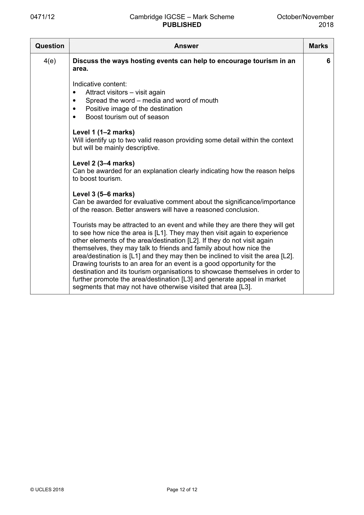 Mark scheme, page 12 of 12