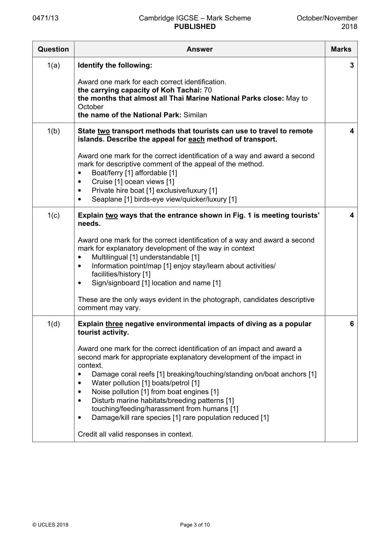 Mark scheme, page 3 of 10