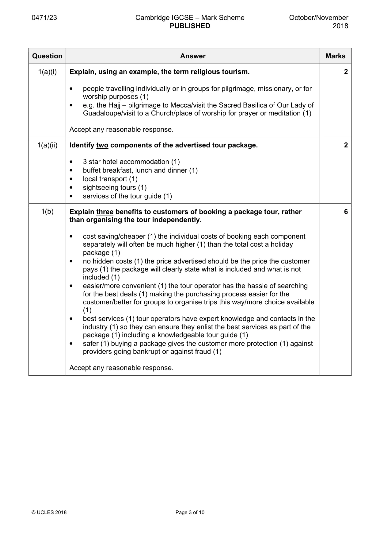 Mark scheme, page 3 of 10
