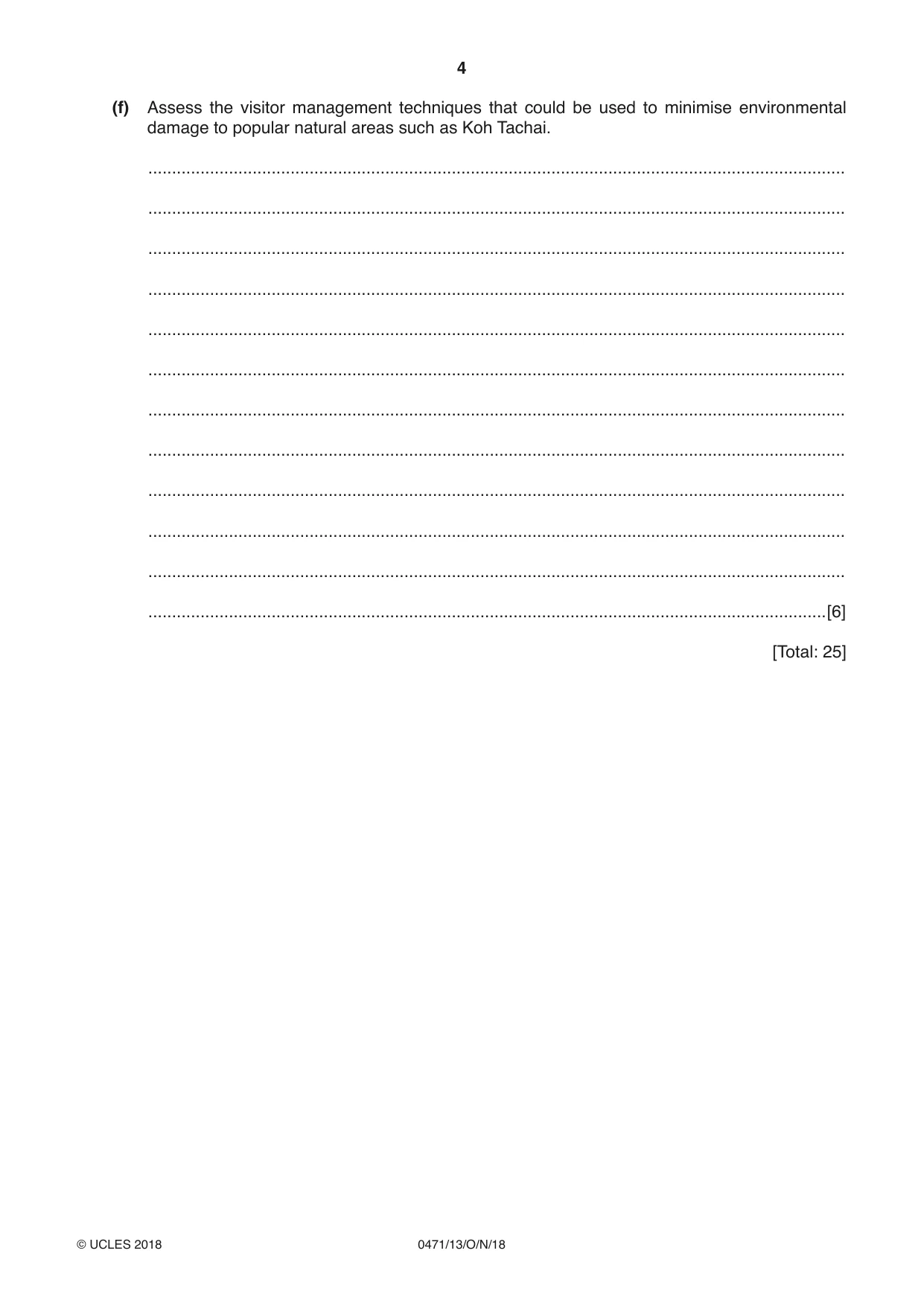 Cambridge IGCSE Travel and Tourism 0471 2018 Oct/Nov Paper 1 · Variant 3 question paper, page 4 of 12