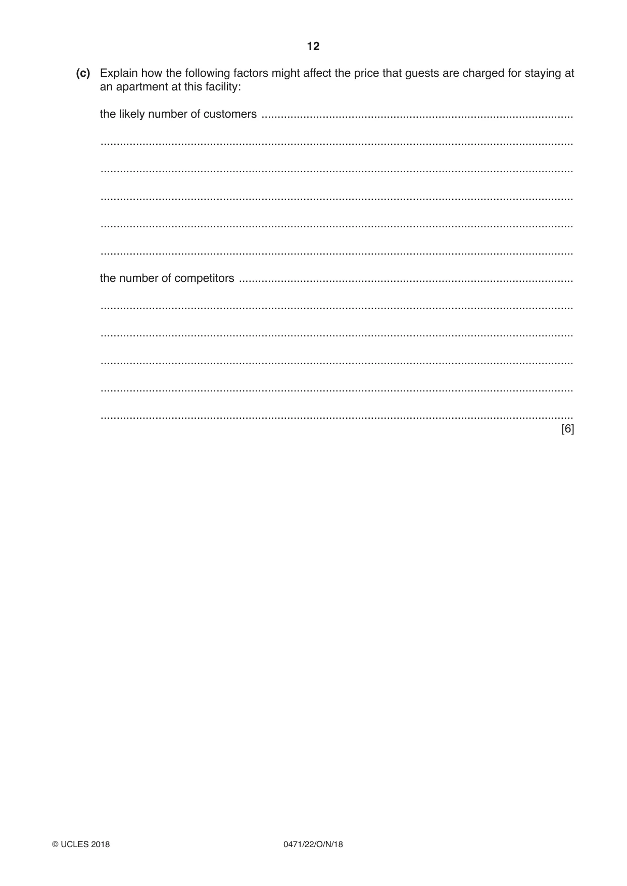 Cambridge IGCSE Travel and Tourism 0471 2018 Oct/Nov Paper 2 · Variant 2 question paper, page 12 of 16