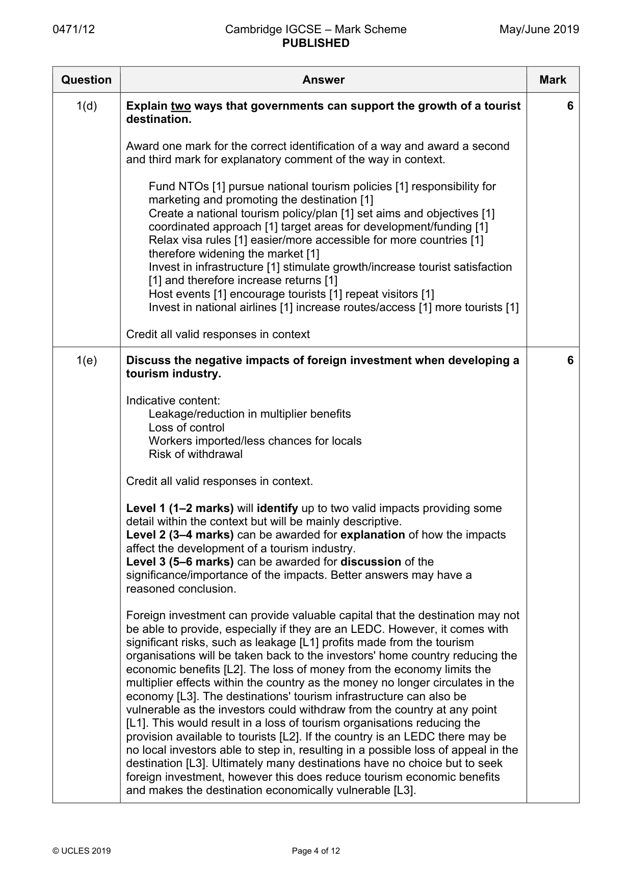 Mark scheme, page 4 of 12