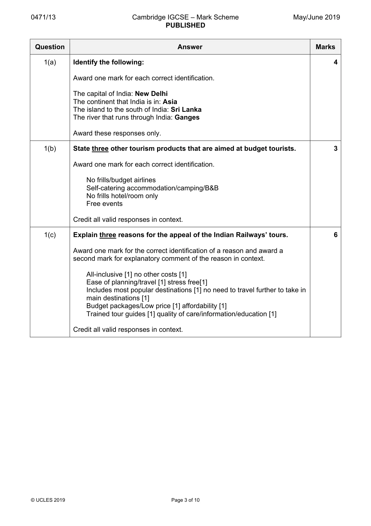 Mark scheme, page 3 of 10