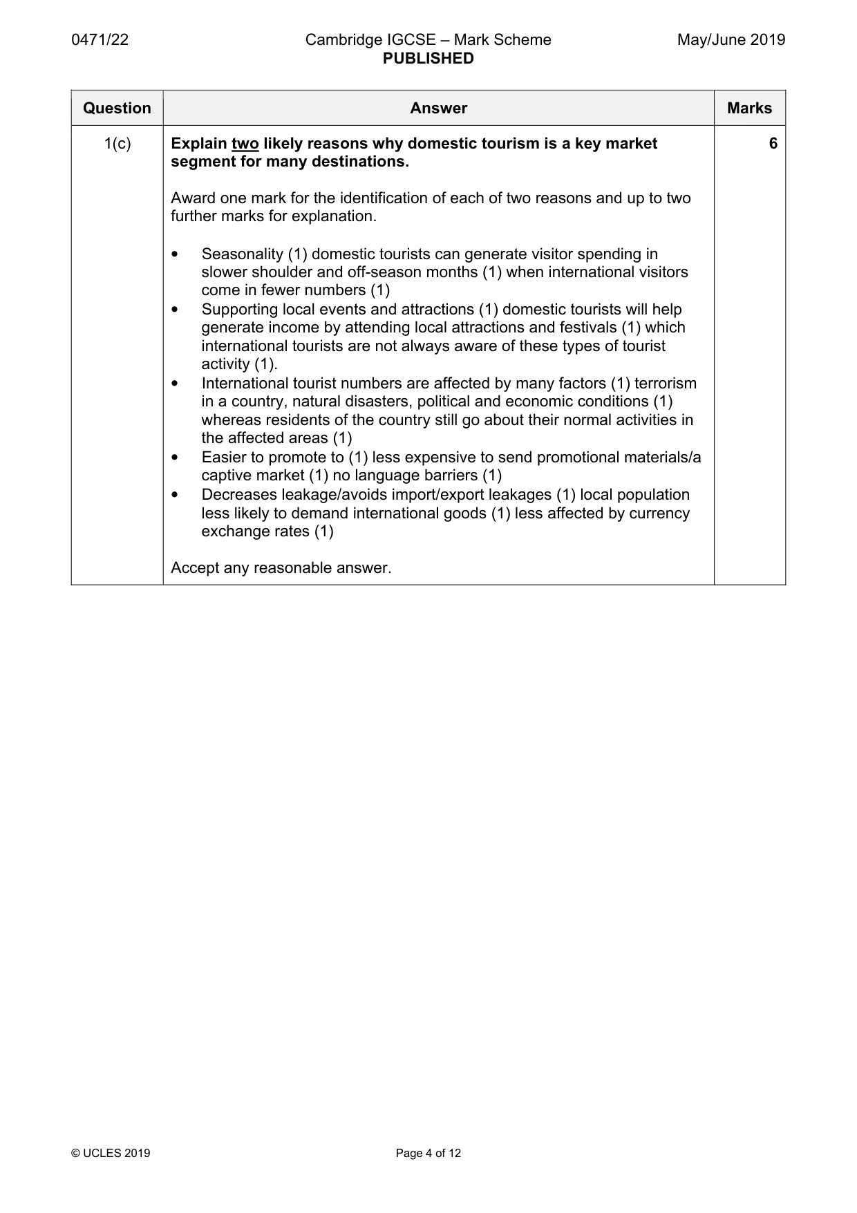 Mark scheme, page 4 of 12