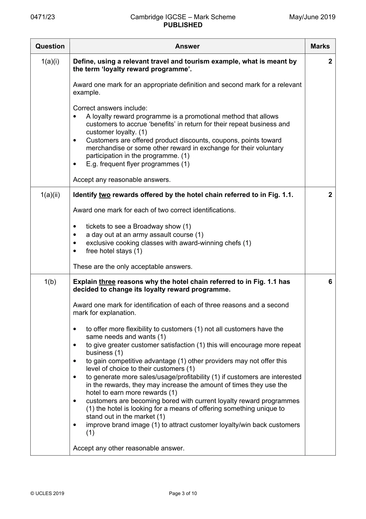 Mark scheme, page 3 of 10
