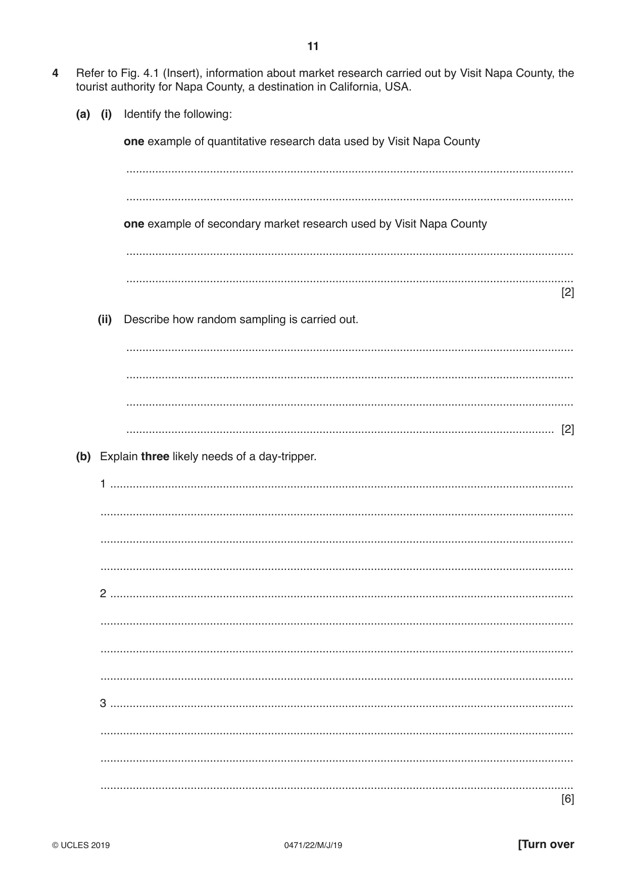 Cambridge IGCSE Travel and Tourism 0471 2019 May/June Paper 2 · Variant 2 question paper, page 11 of 16