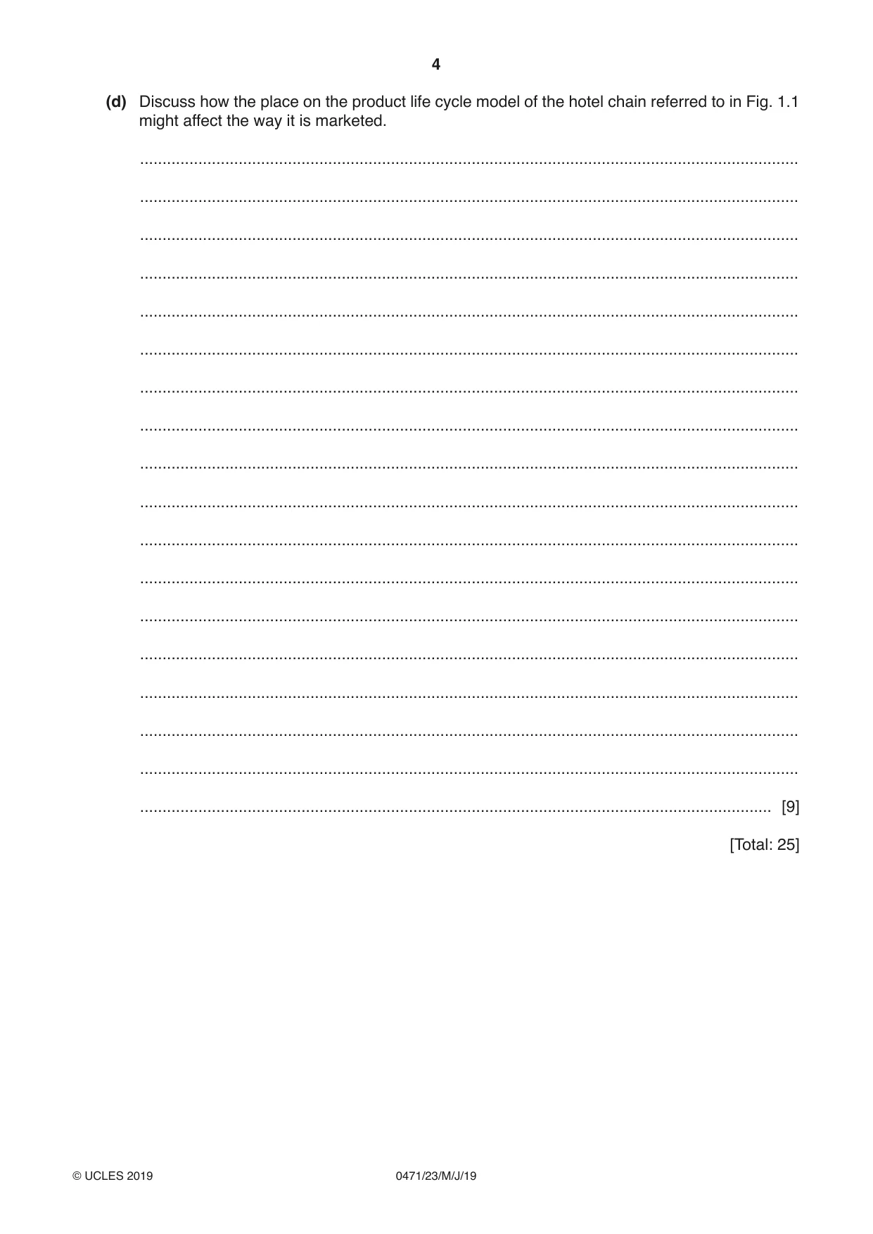 Cambridge IGCSE Travel and Tourism 0471 2019 May/June Paper 2 · Variant 3 question paper, page 4 of 16
