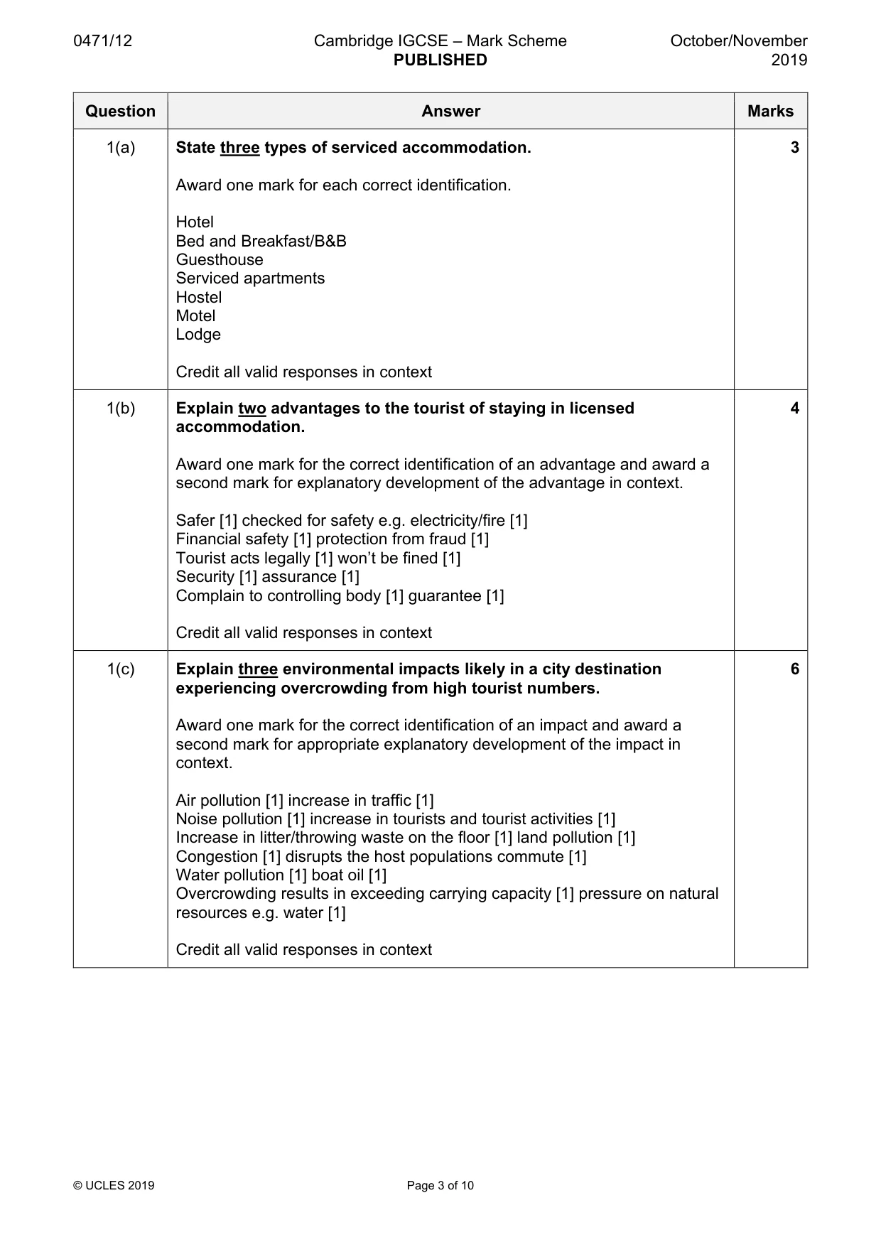 Mark scheme, page 3 of 10