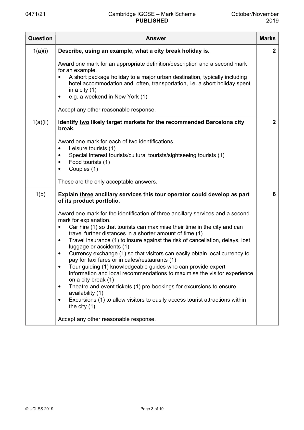 Mark scheme, page 3 of 10