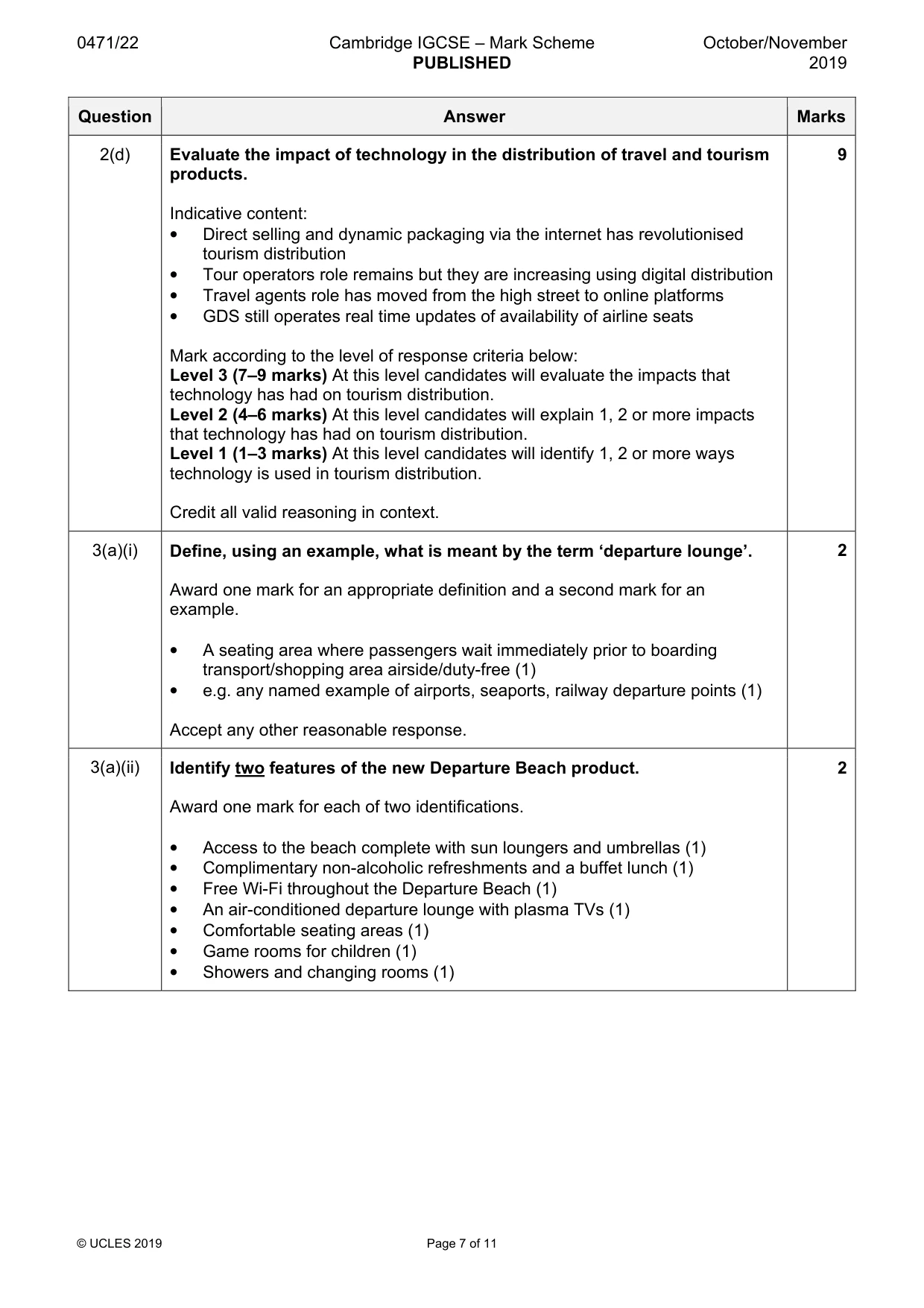 Mark scheme, page 7 of 11