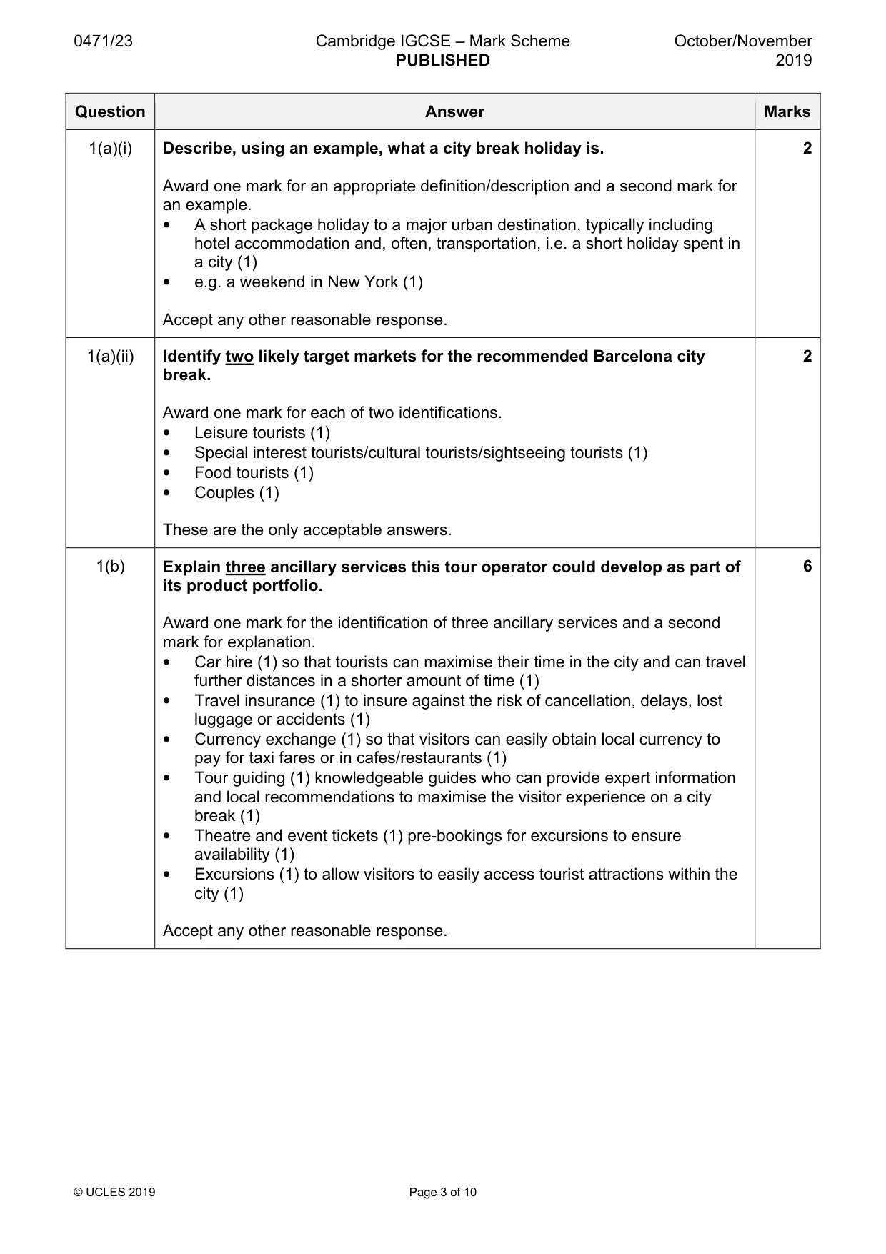 Mark scheme, page 3 of 10