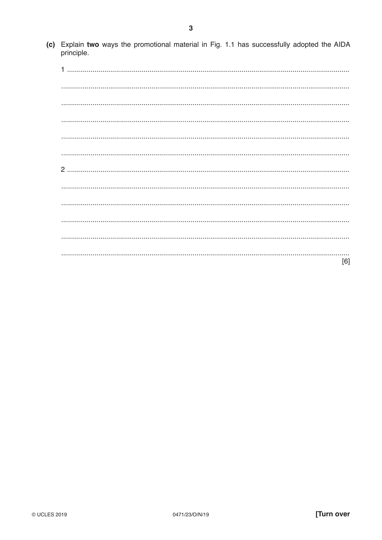 Cambridge IGCSE Travel and Tourism 0471 2019 Oct/Nov Paper 2 · Variant 3 question paper, page 3 of 16
