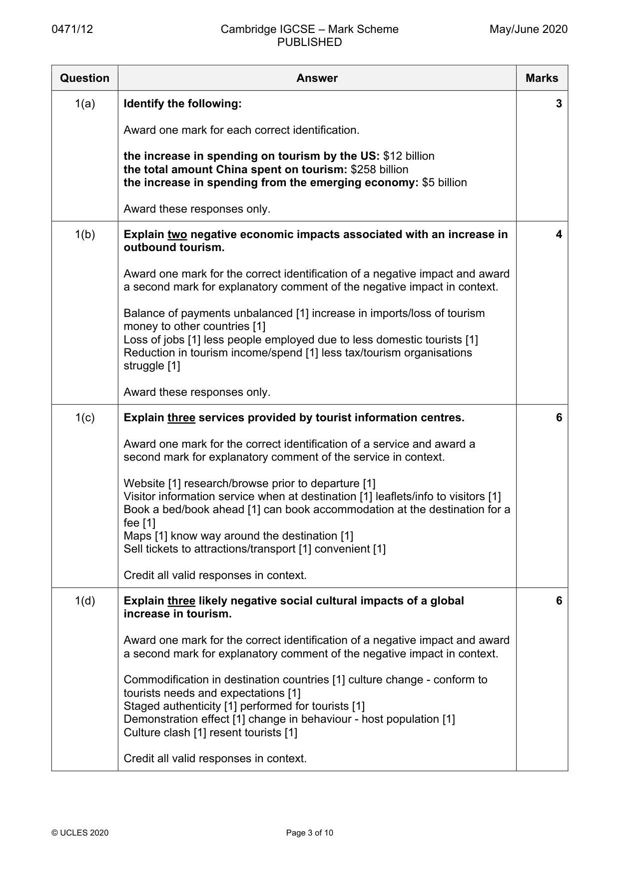 Mark scheme, page 3 of 10