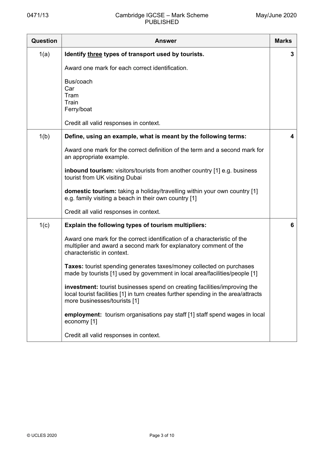 Mark scheme, page 3 of 10