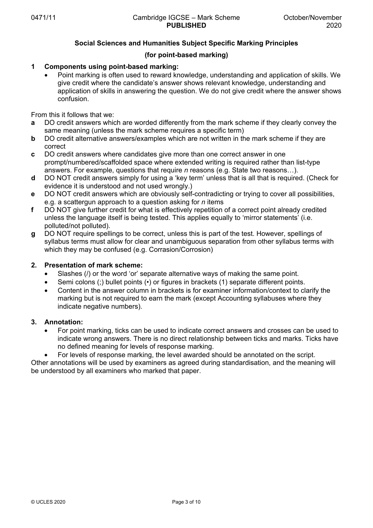 Mark scheme, page 3 of 10