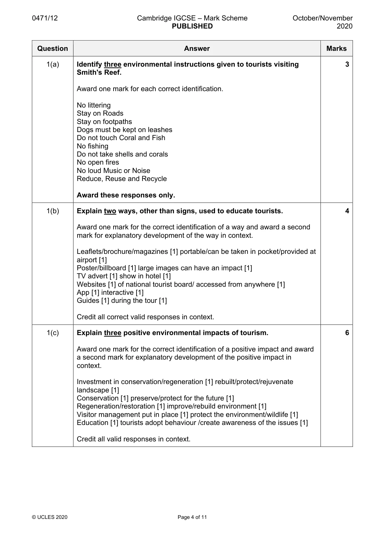 Mark scheme, page 4 of 11