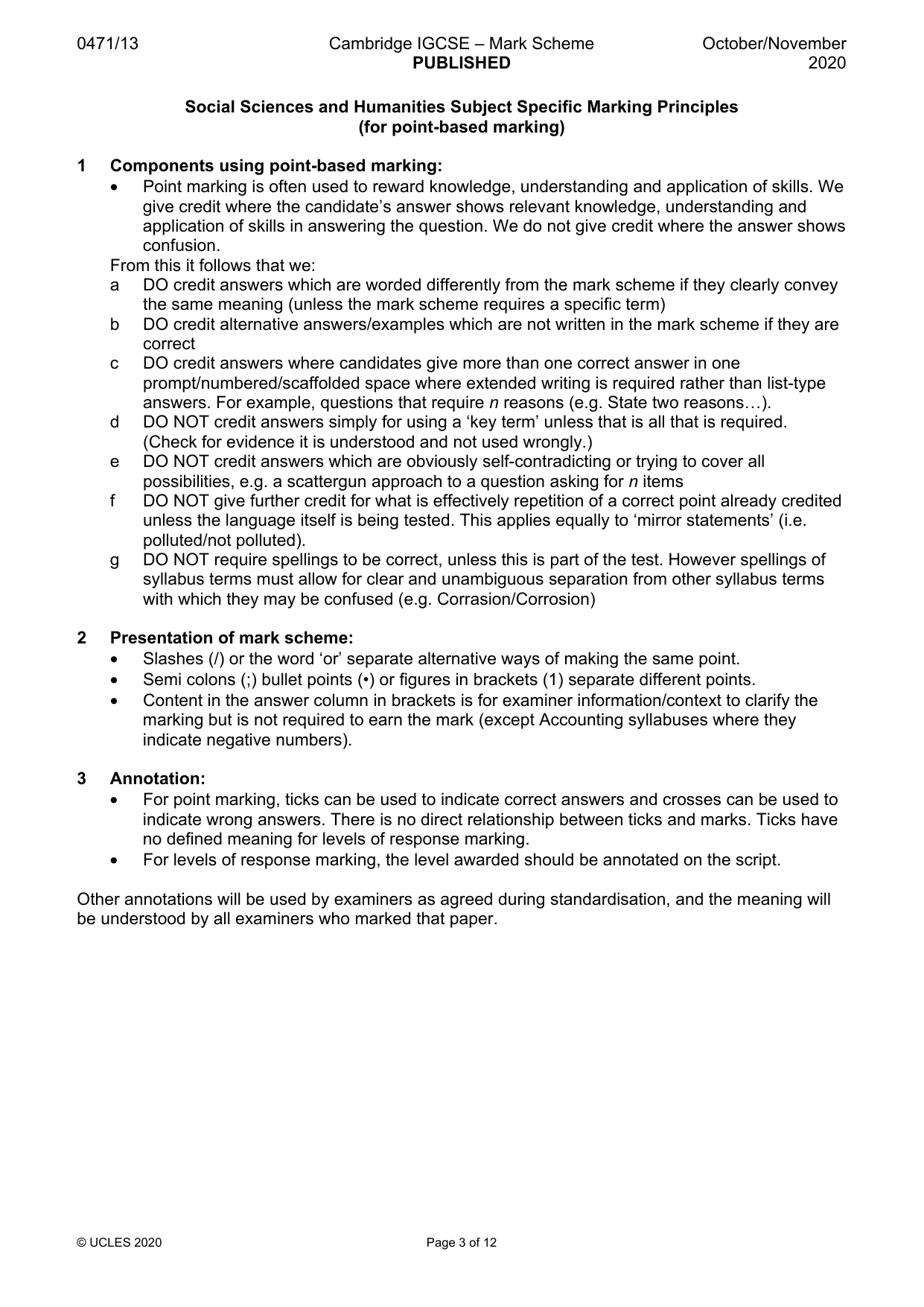Mark scheme, page 3 of 12