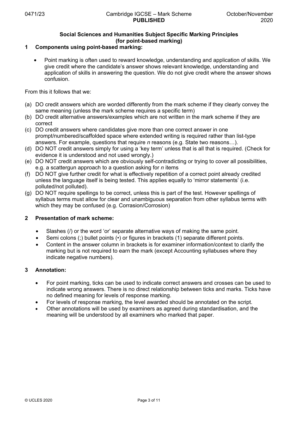 Mark scheme, page 3 of 11