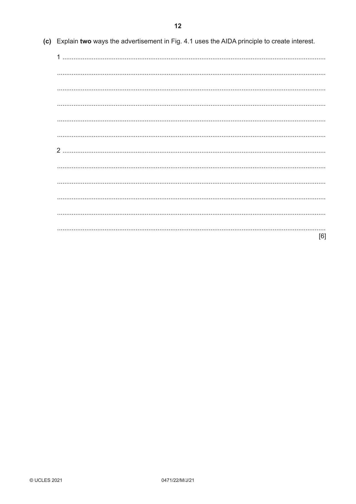 Cambridge IGCSE Travel and Tourism 0471 2021 May/June Paper 2 · Variant 2 question paper, page 12 of 16