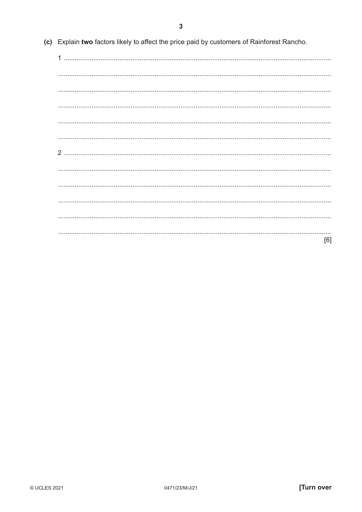 Cambridge IGCSE Travel and Tourism 0471 2021 May/June Paper 2 · Variant 3 question paper, page 3 of 16
