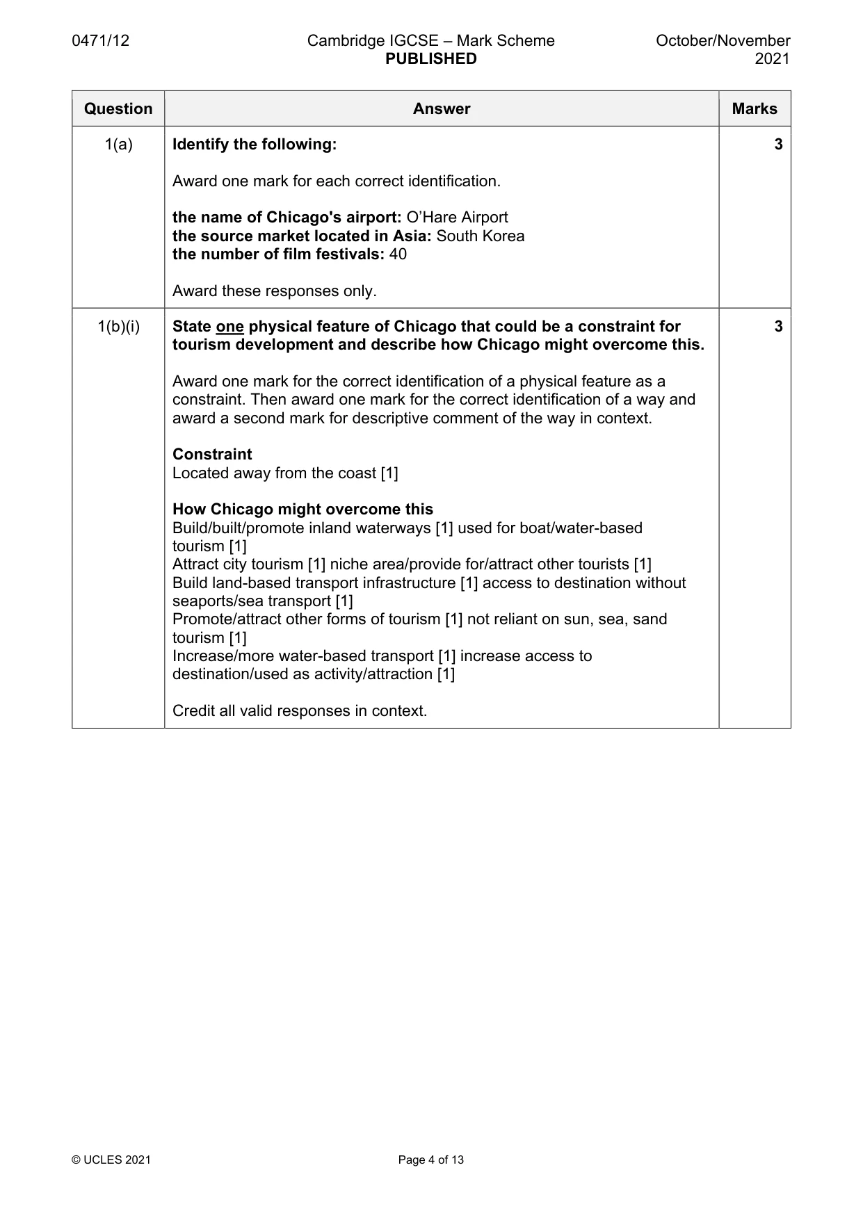 Mark scheme, page 4 of 13
