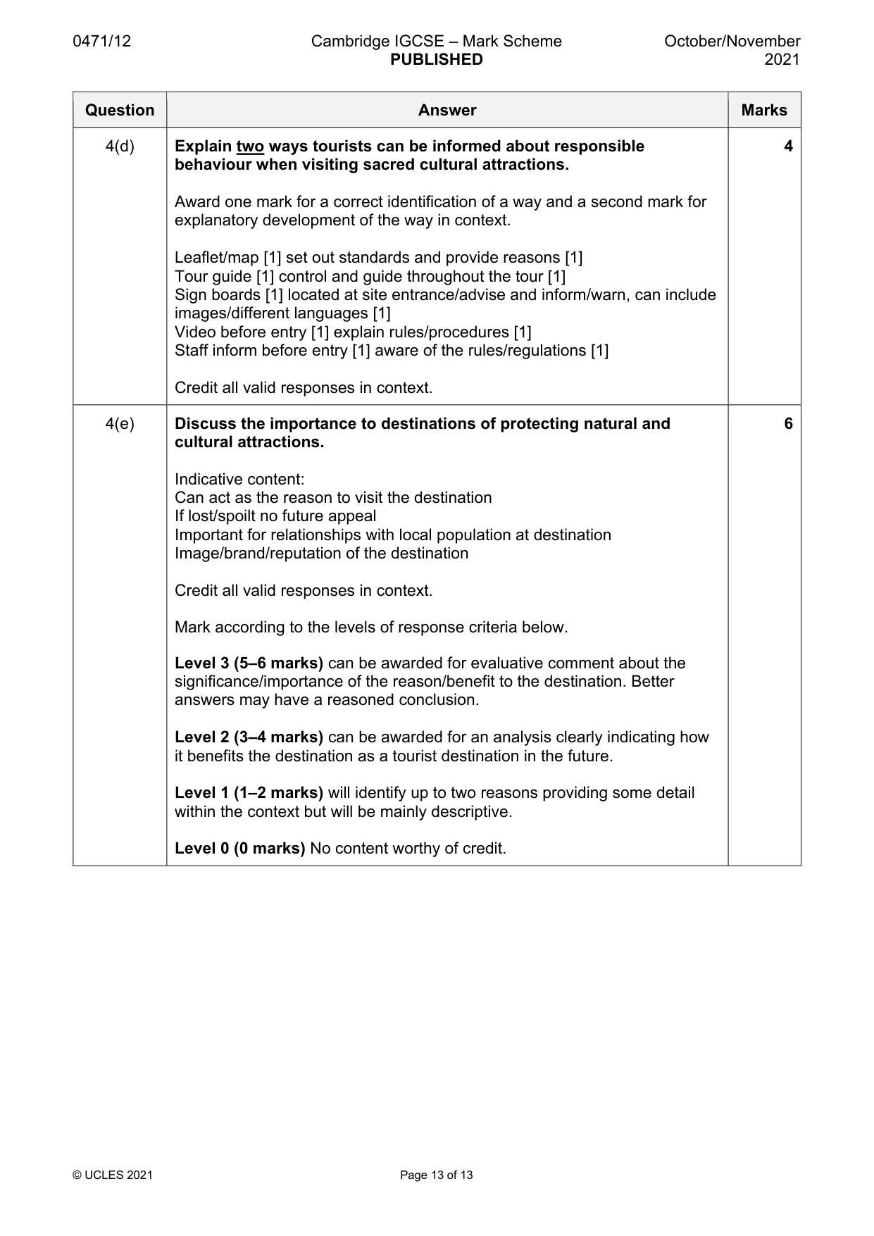 Mark scheme, page 13 of 13