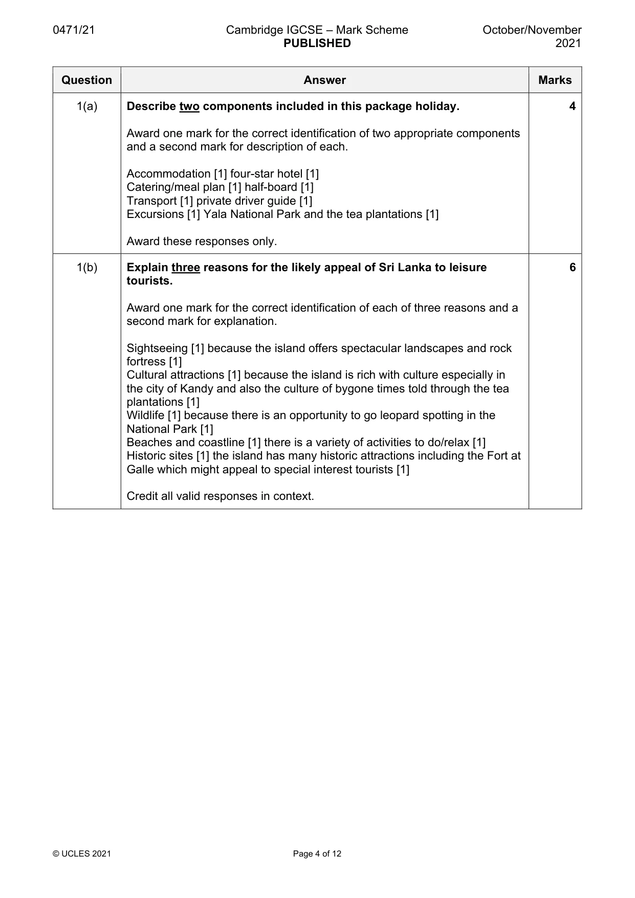 Mark scheme, page 4 of 12