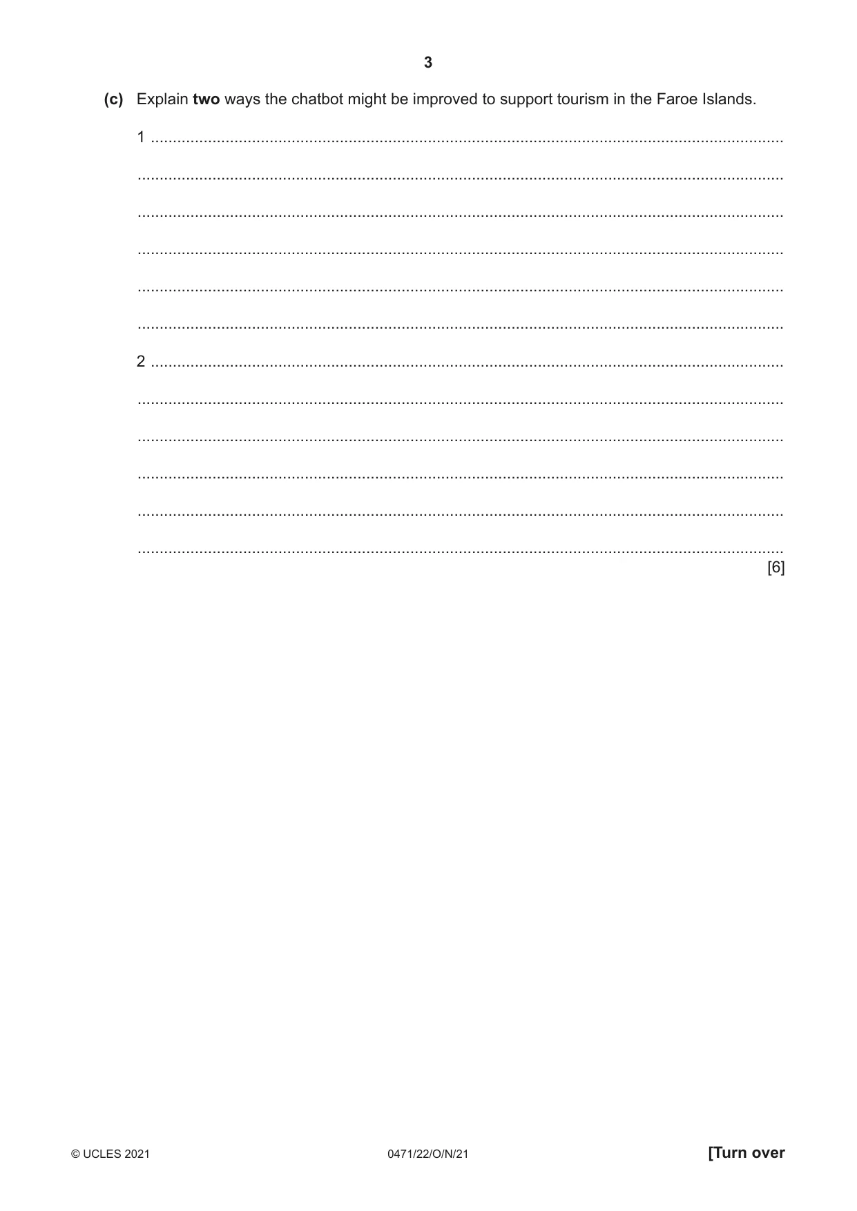 Cambridge IGCSE Travel and Tourism 0471 2021 Oct/Nov Paper 2 · Variant 2 question paper, page 3 of 16