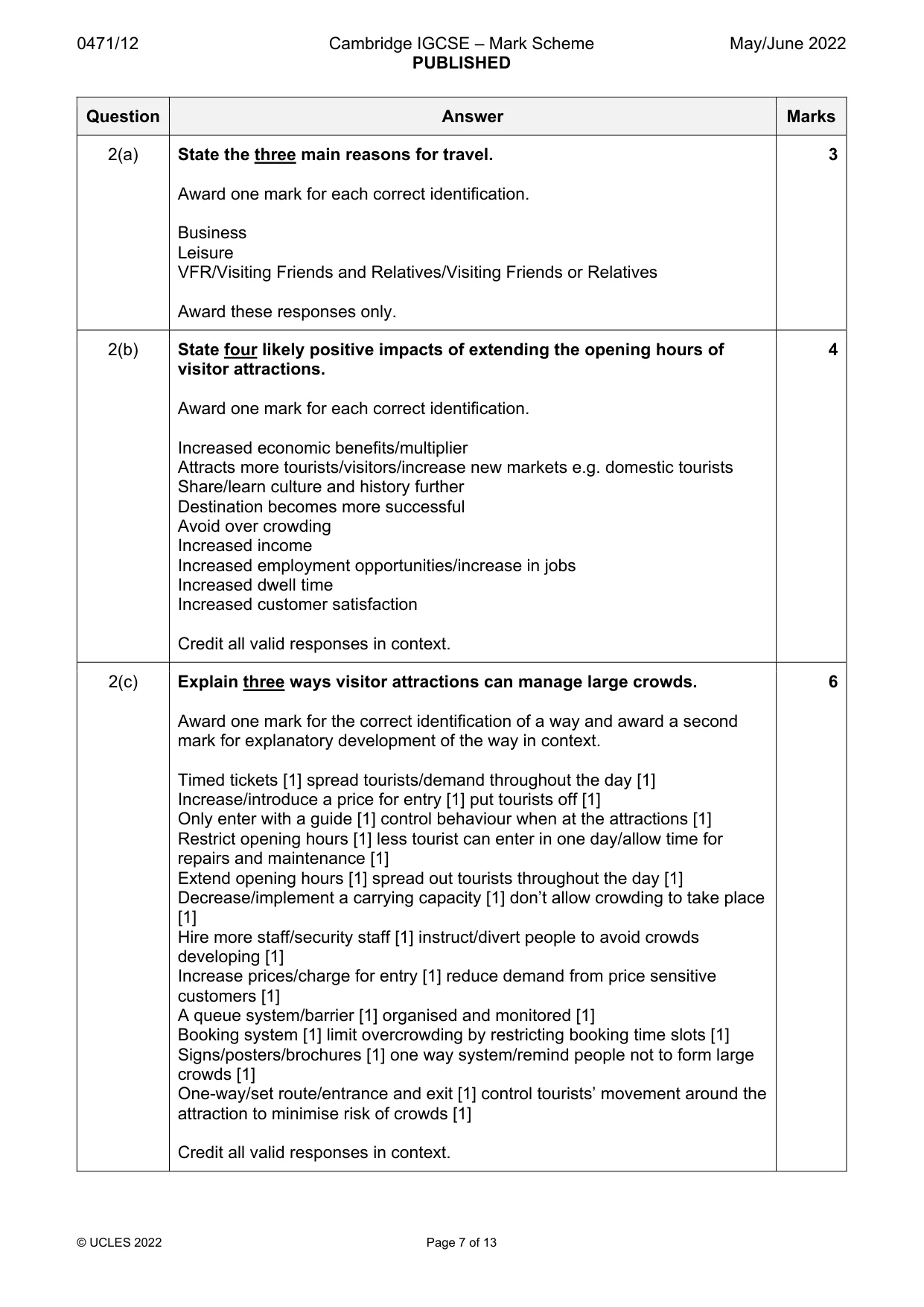 Mark scheme, page 7 of 13