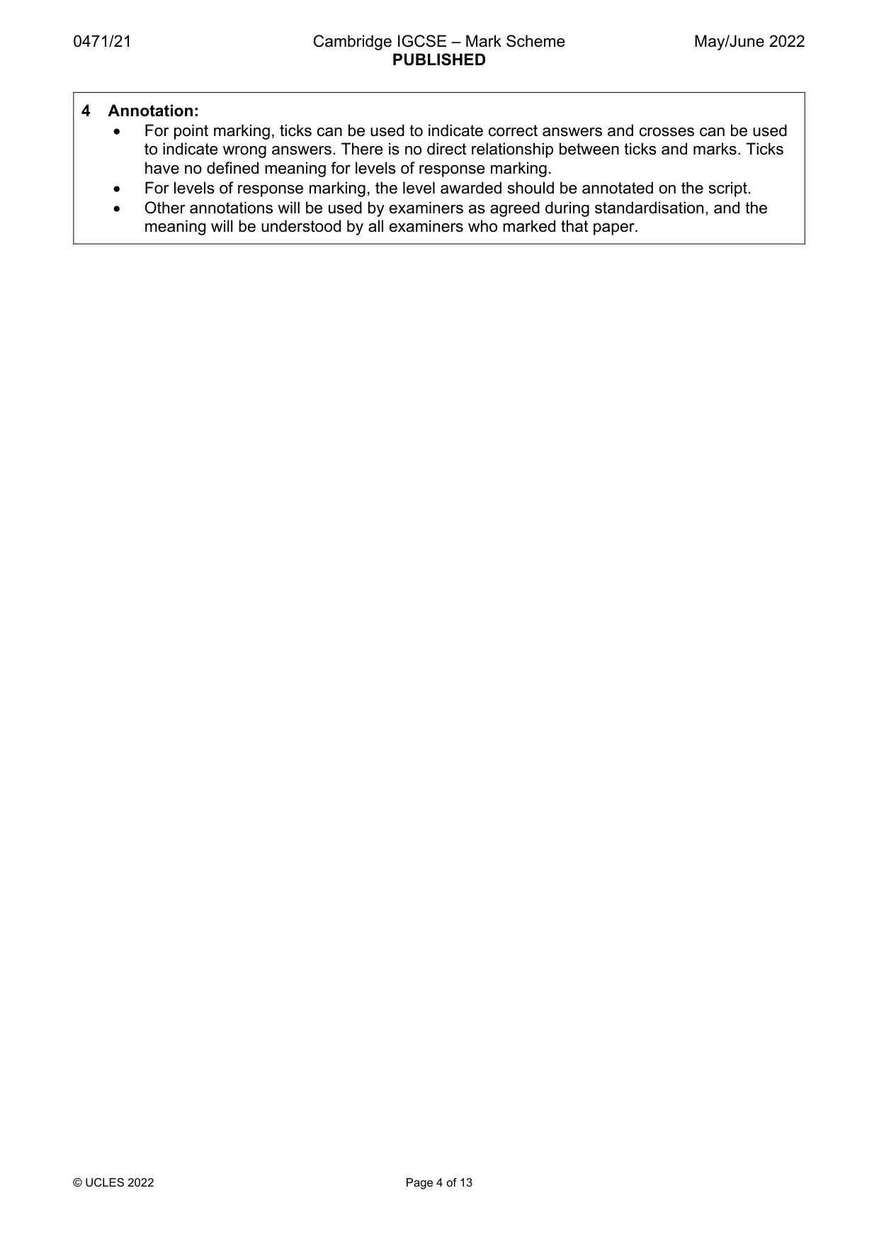 Mark scheme, page 4 of 13