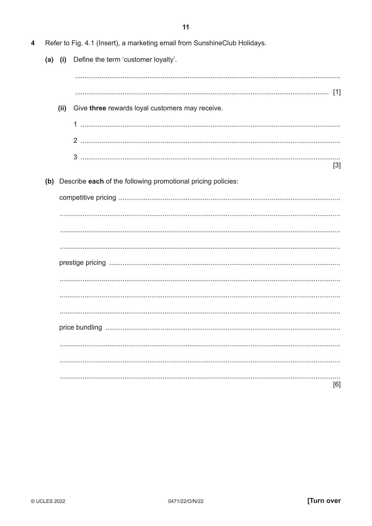 Cambridge IGCSE Travel and Tourism 0471 2022 Oct/Nov Paper 2 · Variant 2 question paper, page 11 of 16