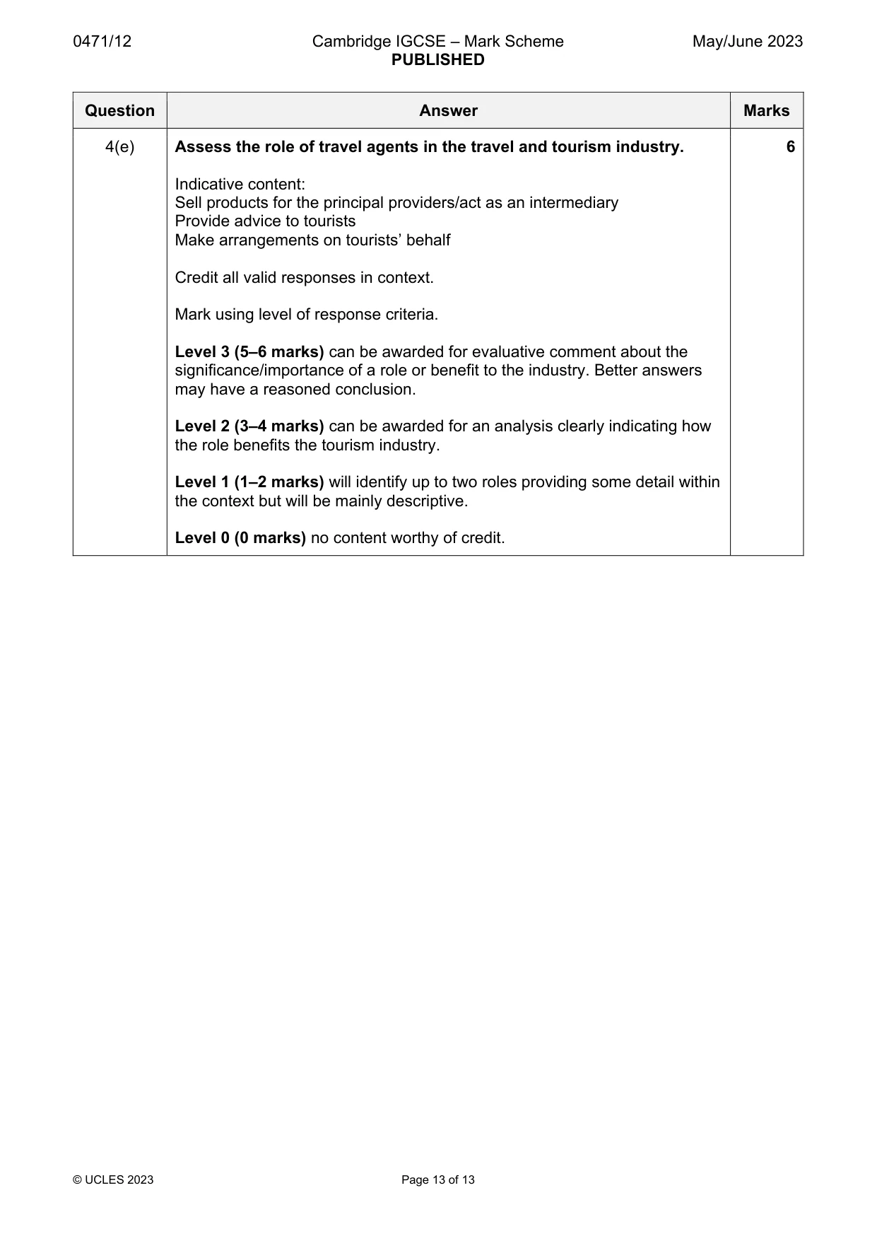 Mark scheme, page 13 of 13