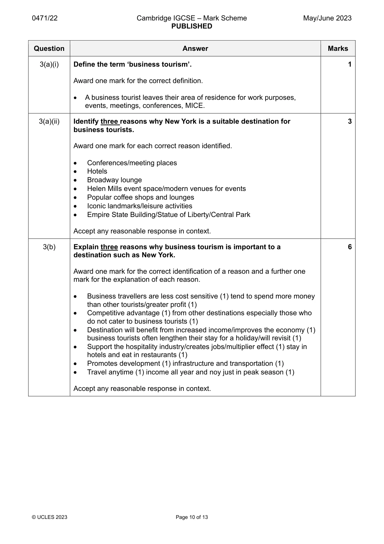 Mark scheme, page 10 of 13