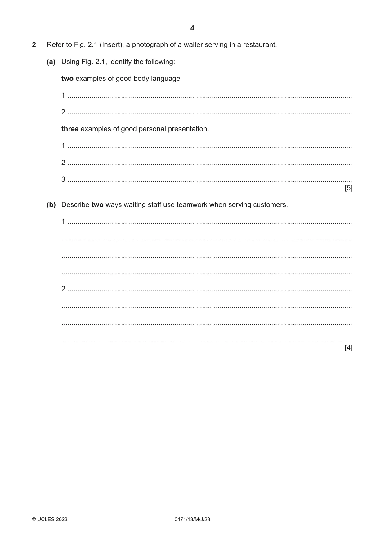 Cambridge IGCSE Travel and Tourism 0471 2023 May/June Paper 1 · Variant 3 question paper, page 4 of 12