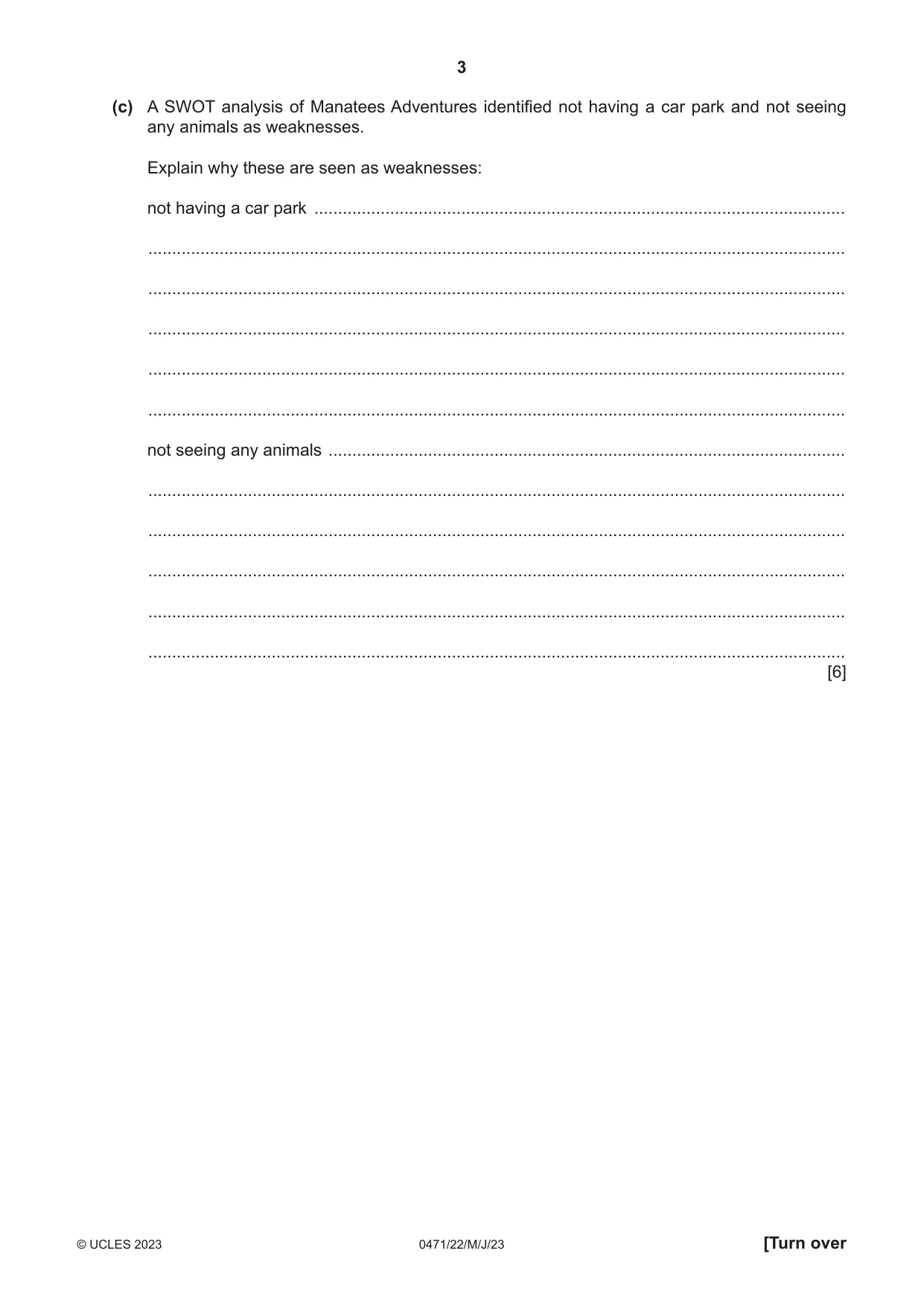 Cambridge IGCSE Travel and Tourism 0471 2023 May/June Paper 2 · Variant 2 question paper, page 3 of 16